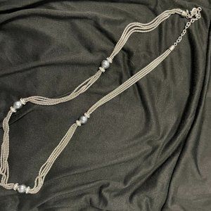 Silver chain with silver pearls
